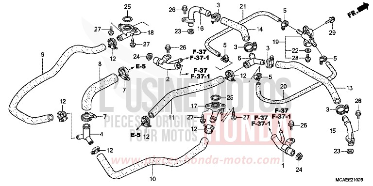 TUYAU D'EAU de Gold Wing HEAVY GRAY METALLIC-U (NH194B) de 2016